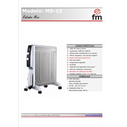 RADIADOR MICA FM MS-15 1500w Diseño slim