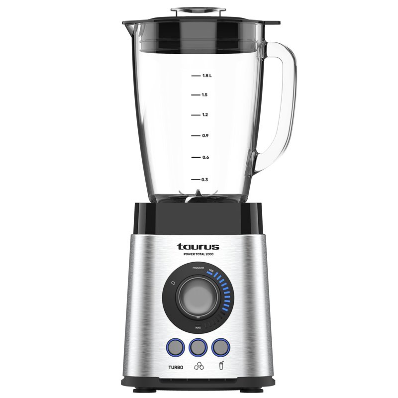 Batidora Vaso Taurus Power Total 2000 Negro-inox, 2000 W