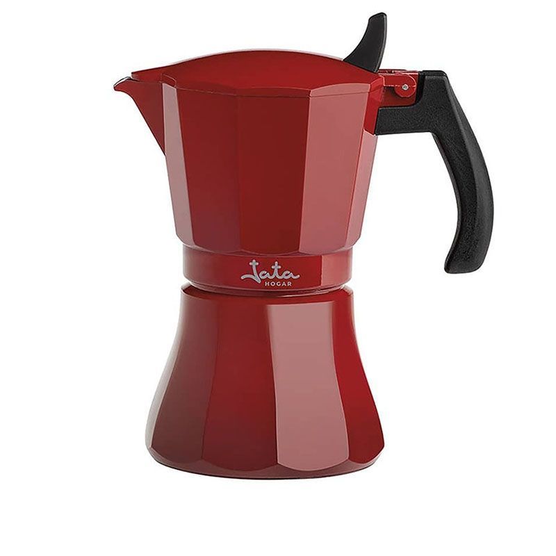 Cafetera acero Jata HCAF2009 induction roja 9 t v